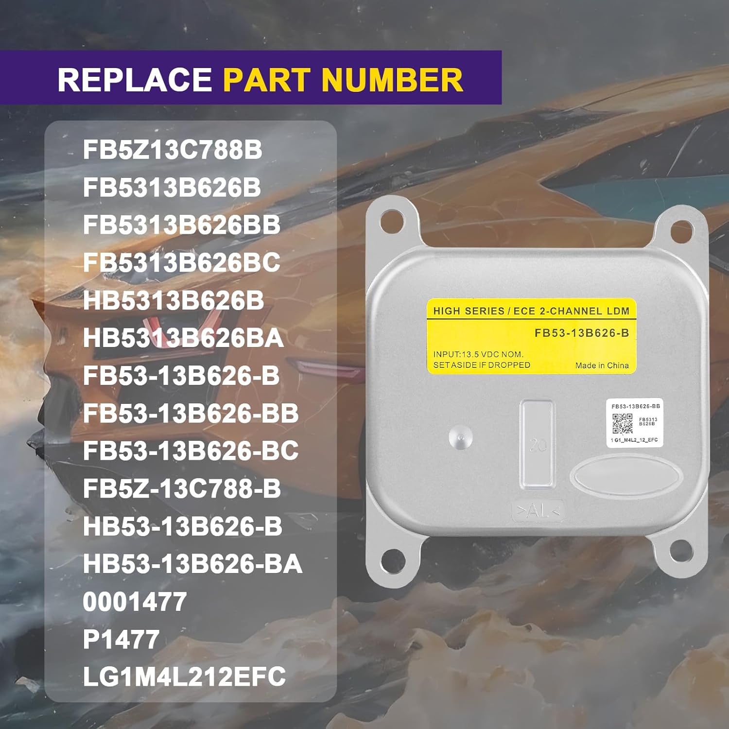 FB5Z13C788B LED Headlight Module Compatible with Ford Explorer 2.3L 3.5L 2016 2017 2018 2019 Replace FB53-13B626-B FB5Z-13C788-B