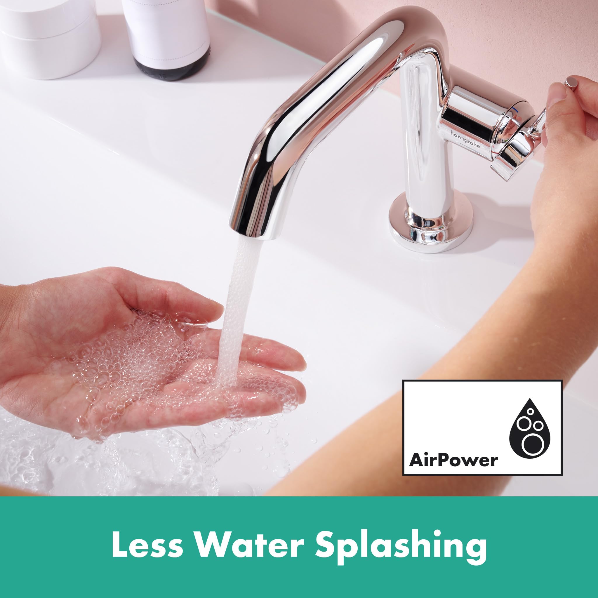 hansgrohe Tecturis S Fine - jednouchwytowa bateria umywalkowa z zestawem odpływowym, kran łazienkowy z wylewką 112 mm, oszczędność wody (EcoSmart+) i energii (CoolStart), chrom, 73320000