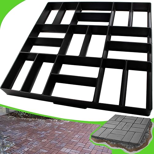 CJGQ Moldes de Concreto Talla Plus 19.7"x19.7"x1.7" Fabricante de Senderos Reutilizable Forma de Ladrillo Pavimentadora Césped Patio Jardín