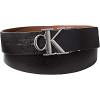 Calvin Klein Uomo Cintura Buckle Tumbled 3,5 cm in Pelle Leder Reversibile