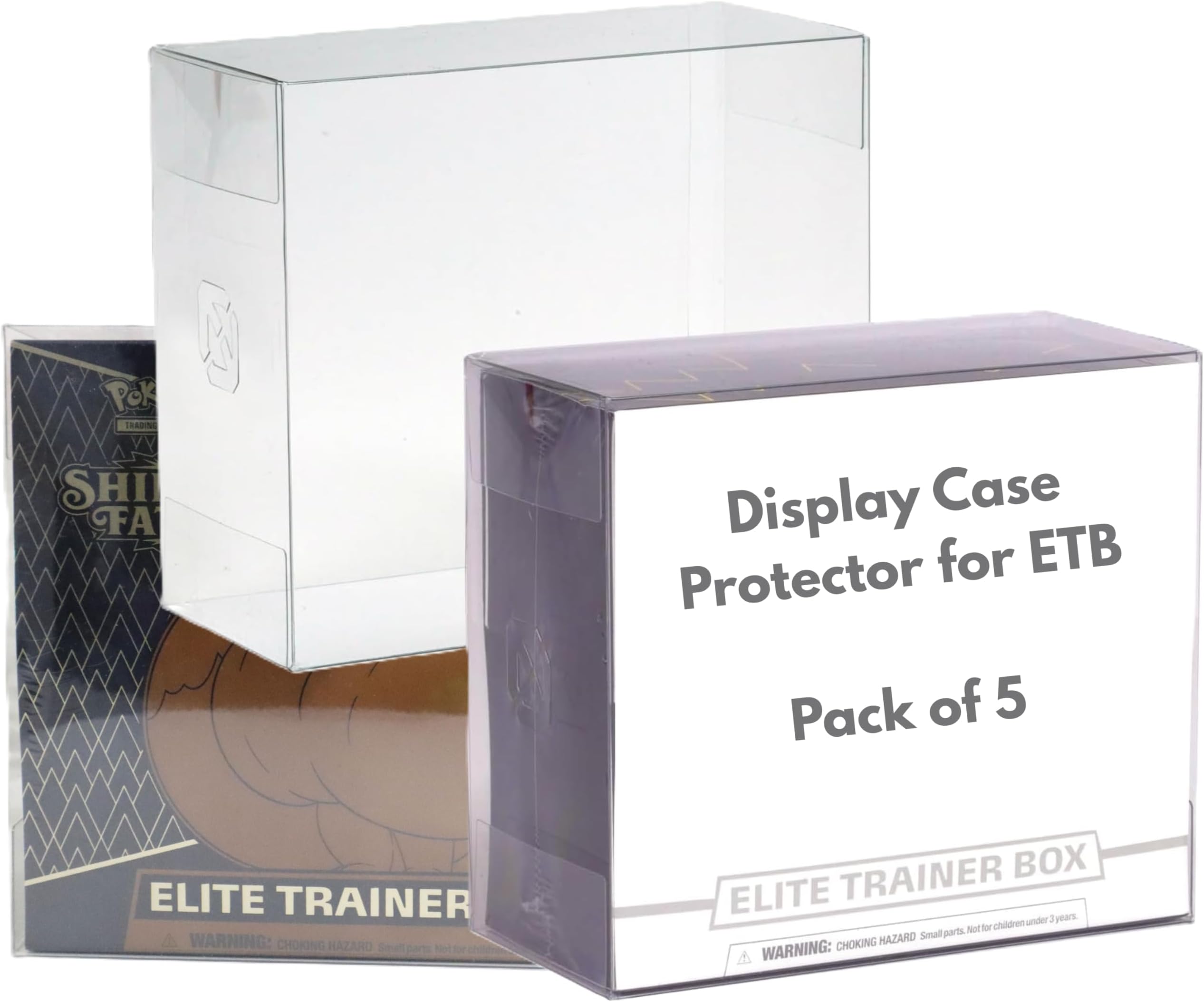 EVORETRO Pokemon Box Protective Clear Display Cases (5-Pack, Pokemon ETB Box - Soft Crease)