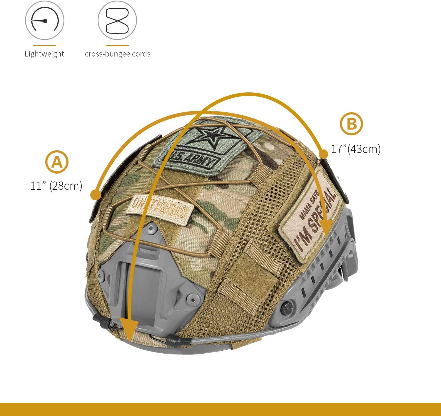 OneTigris Multicam Helmet Cover - No Helmet (ZKB05 for Ops-Core Fast PJ Helmet in Size M/L - Multicam) : Sports & Outdoors