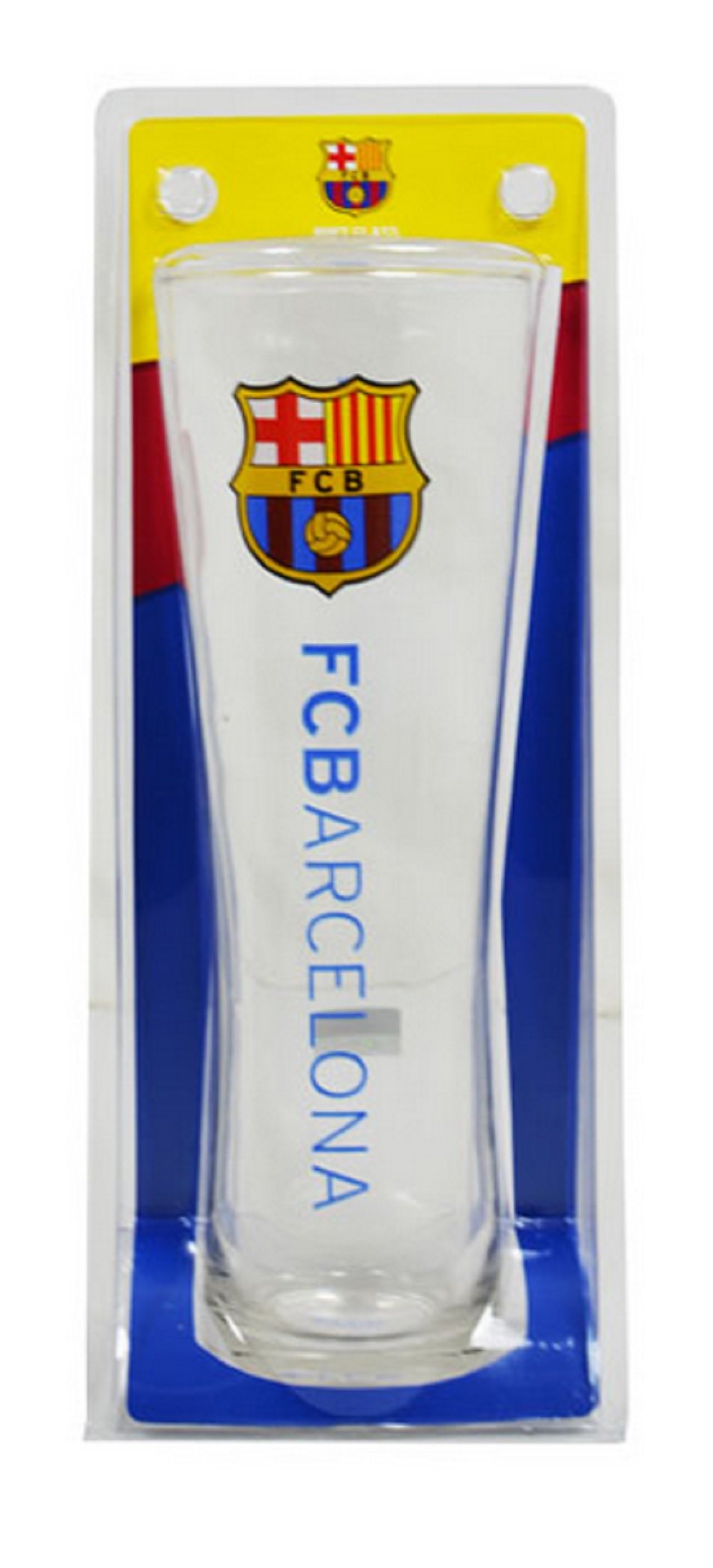 Bicchiere Birra FC Barcelona – Vetro Altezza 24 Cm, Stile Peroni Pint, Prodotto Ufficiale