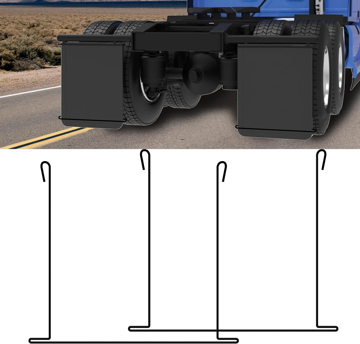 24 inch mud flap anti sail bracket, 1 pair mudflap hanger holder fit for trucks and trailers