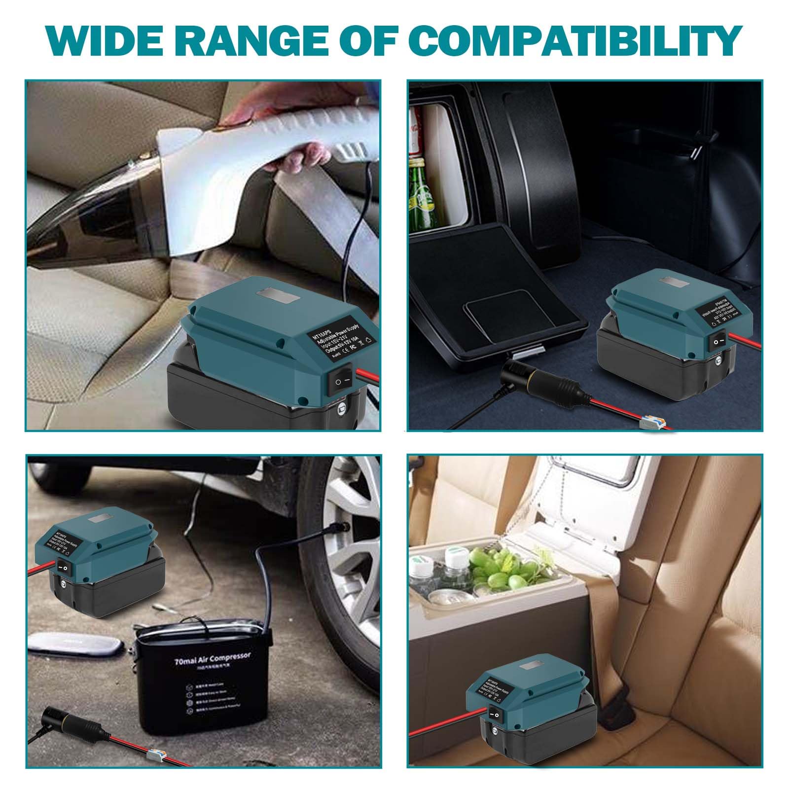 Convertitore step down per Makita 18 V a 12 V, convertitore fai da te con uscita massima 5 V-13 V, 10 A, presa leggera per dispositivi auto (convertitore only)