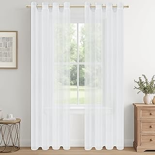 CUTEWIND — Voilage blanc transparent à œillets 140×230 (lot de 2)