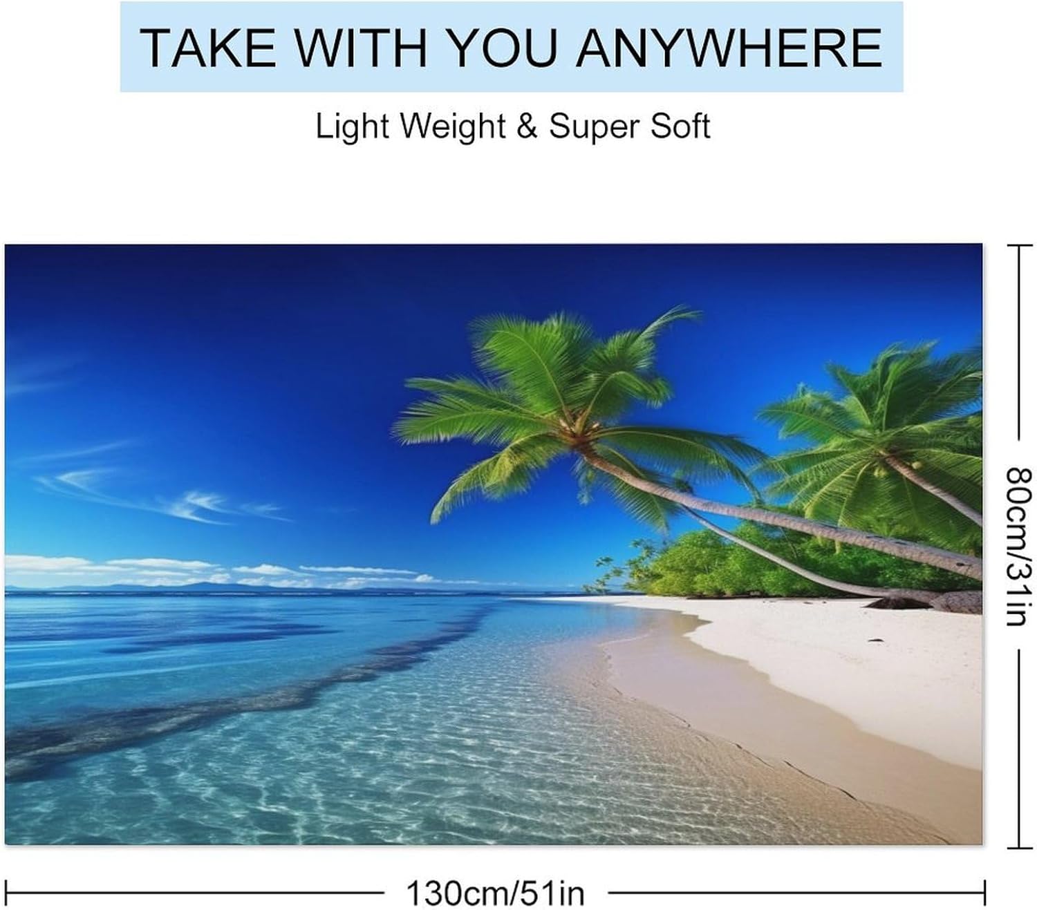 Swimming Towel, Blue Sea Sky Coconut Tree Printed Fashion Towel,Portable Towel,Durable Towel