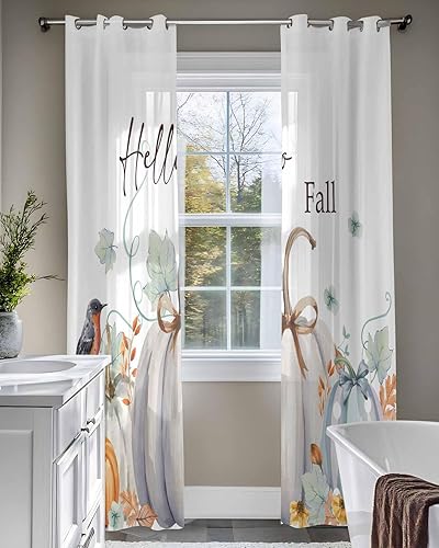 Miniatura 14 de Cortinas traslúcidas color verde azulado de 84 pulgadas de largo, juego de 2 paneles de cortinas para cocina, dormitorio, sala de estar, pasillo