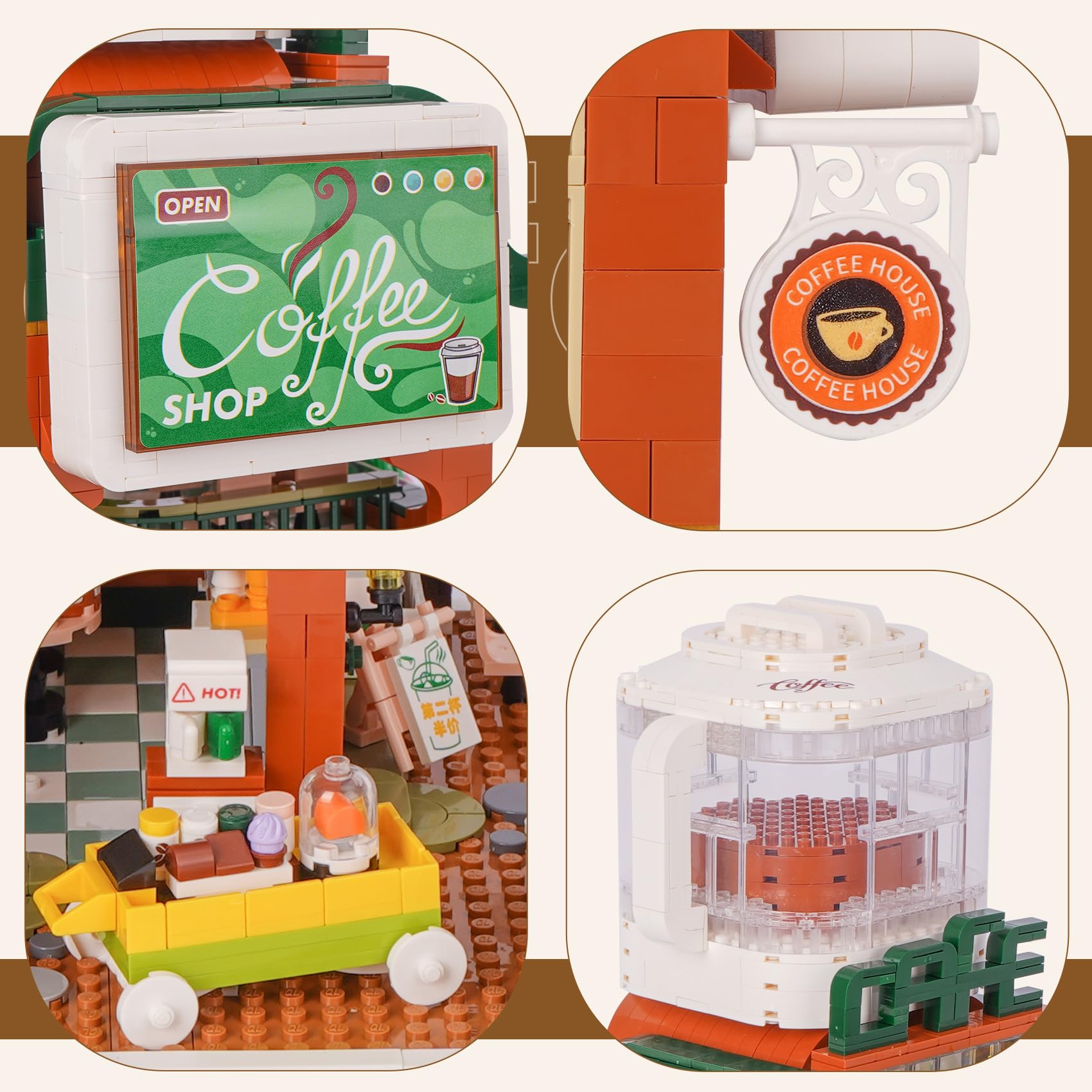 LULUFUN Set Mattoncini City Vista Caffè Havana - Kit Costruzioni Architettura Per Adulti E Ragazzi