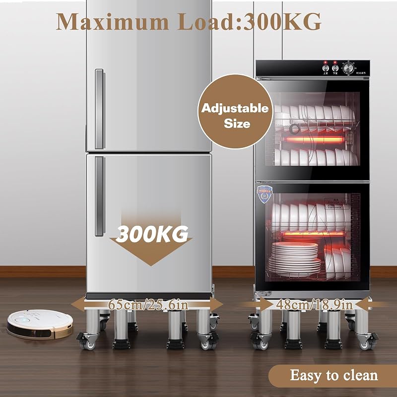 DEWEL Mosógép Alap Keret 4 Kerékkel 300 kg Terhelhetőség Állítható Szélesség