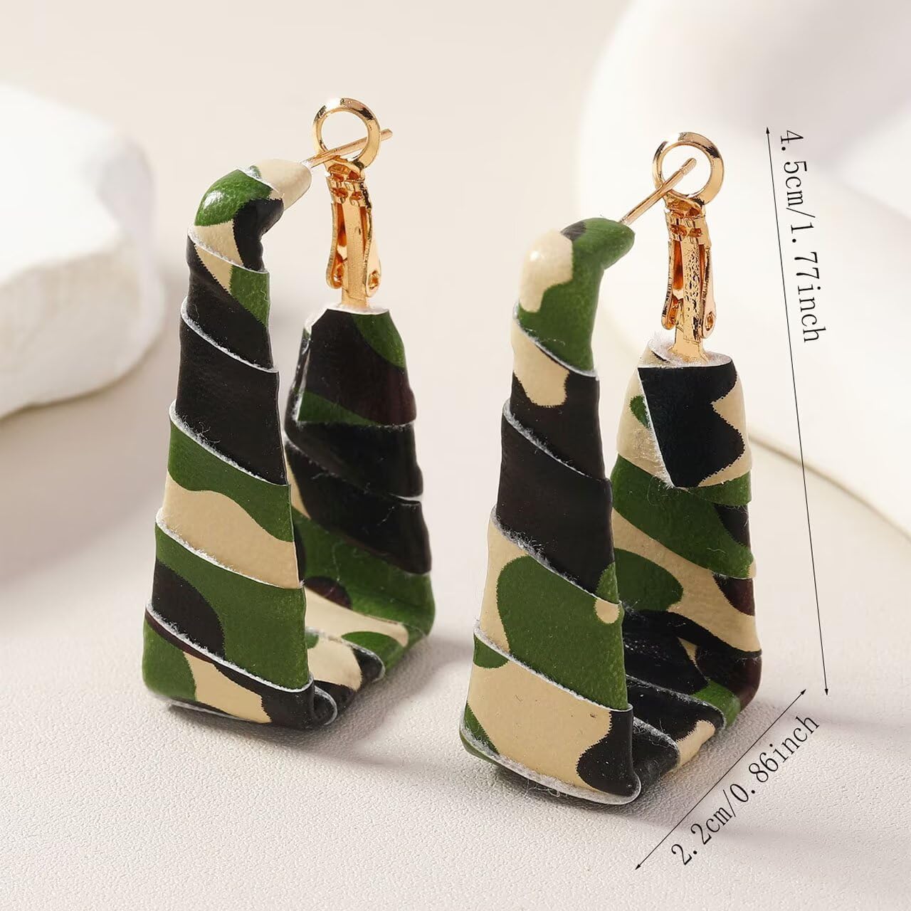 Todu Camo Leather Earrings Set for Women Lightweight Dangle Jewelry image 5