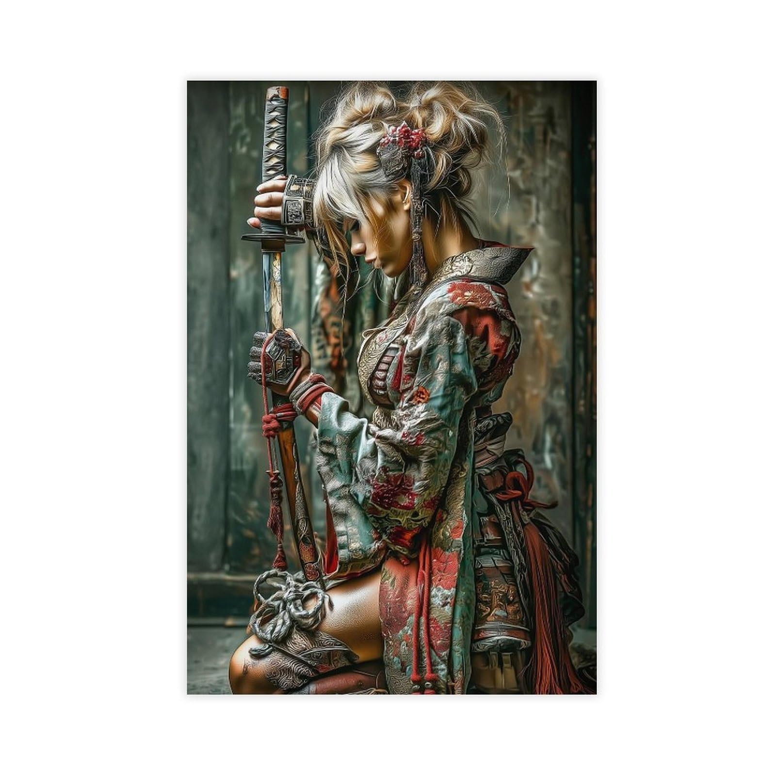 Qnvjqkdsi Women's Unframe Japanese Samurai (1) Canvas Poster Bedroom Decor Landscape Office Room Decor Gift 20" L X 30" W