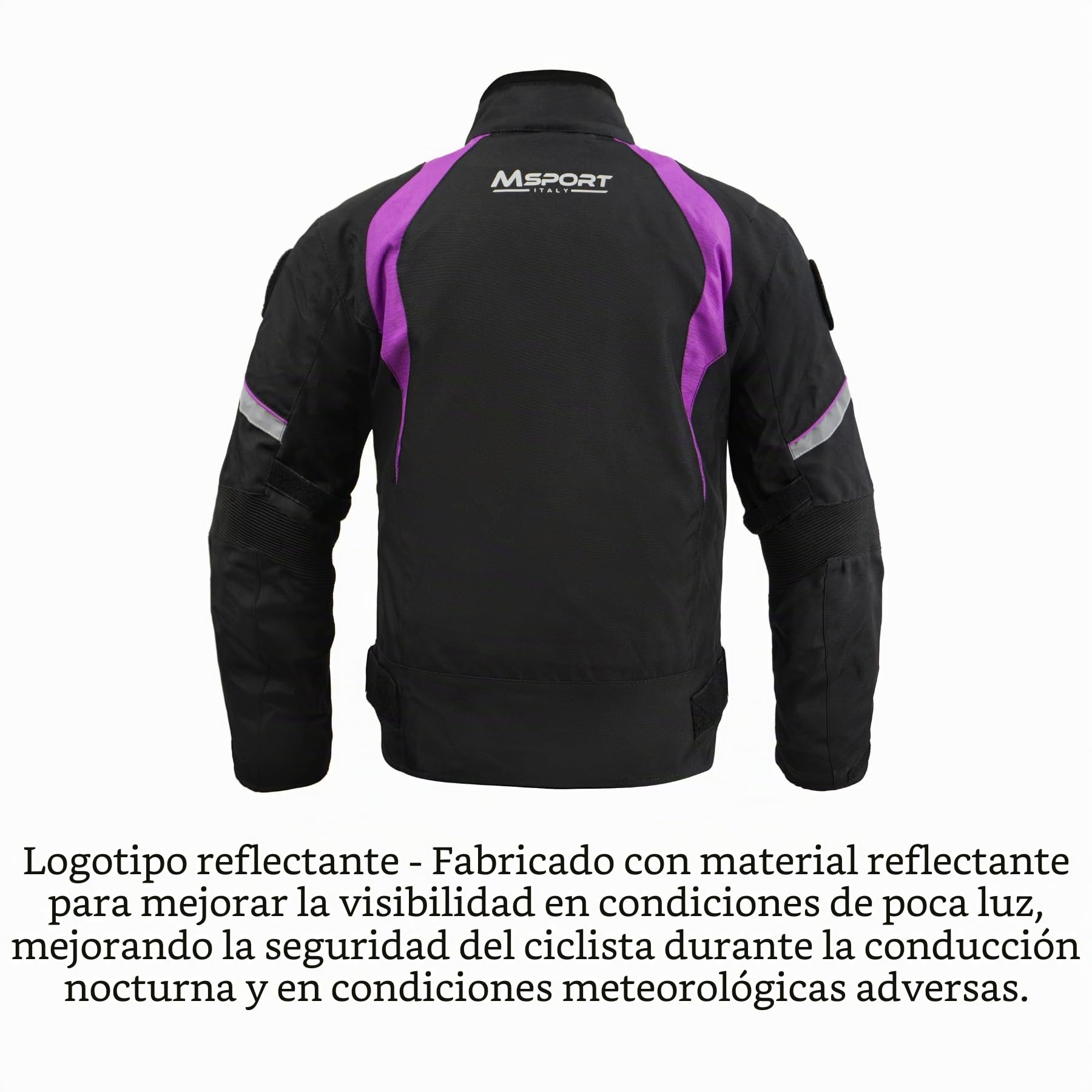 Msport Chaqueta de Moto Impermeable para Mujer, Chaqueta 4 Estaciones con Forro Térmico Extraíble, Transpirable y con Protecciones CE
