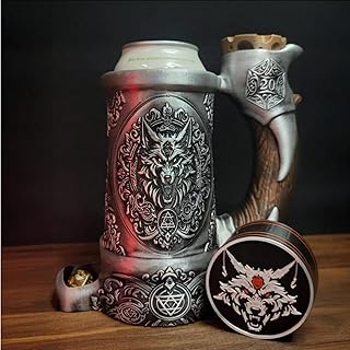 Wolf Bite Dice Tower Mug Set, Tower Mug with Dice Box Storage, Special Storage for DND Cups (12 Oz), DND Accessories