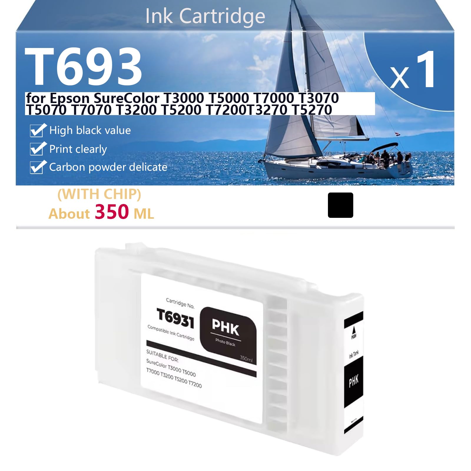 T6932 cartouche compatible Epson T3200 T5200 impression grand format - 8