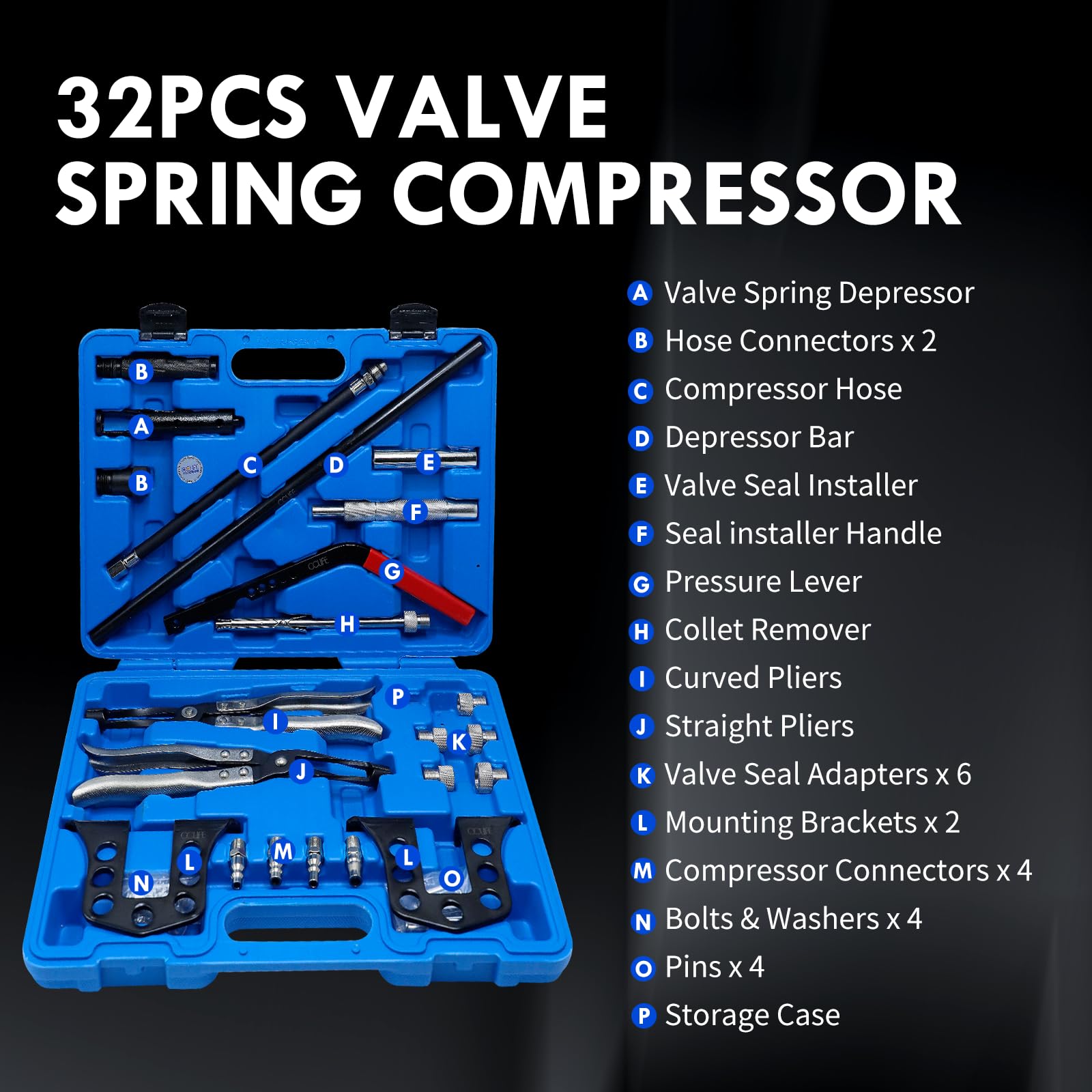 CCLIFE Set di Compressore per Molle Delle Valvole Rimozione OHC OHV CHV