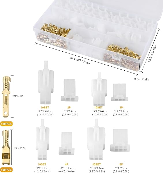 Kit de 480 conectores JSMTKJ de 2.8mm para cableado automotriz.