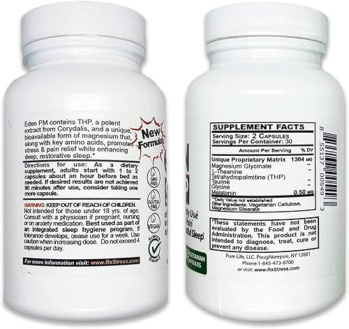 Miniatura 8 de PureLife Supplements - Eden Daily Sleep Nueva fórmula libre de GABA  Duerme más rápido, relaja tus músculos, promueve un sueño profundo y reparador