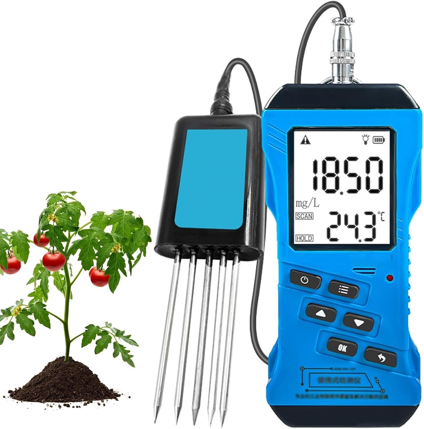 Soil Tester,7-in-1 Digital Soil Sensor Meter with Durable Probe,Nitrogen,Phosphorus,Potassium Npk Tester,High Accuracy Soil Fertility Test,for Garden,Plant Care