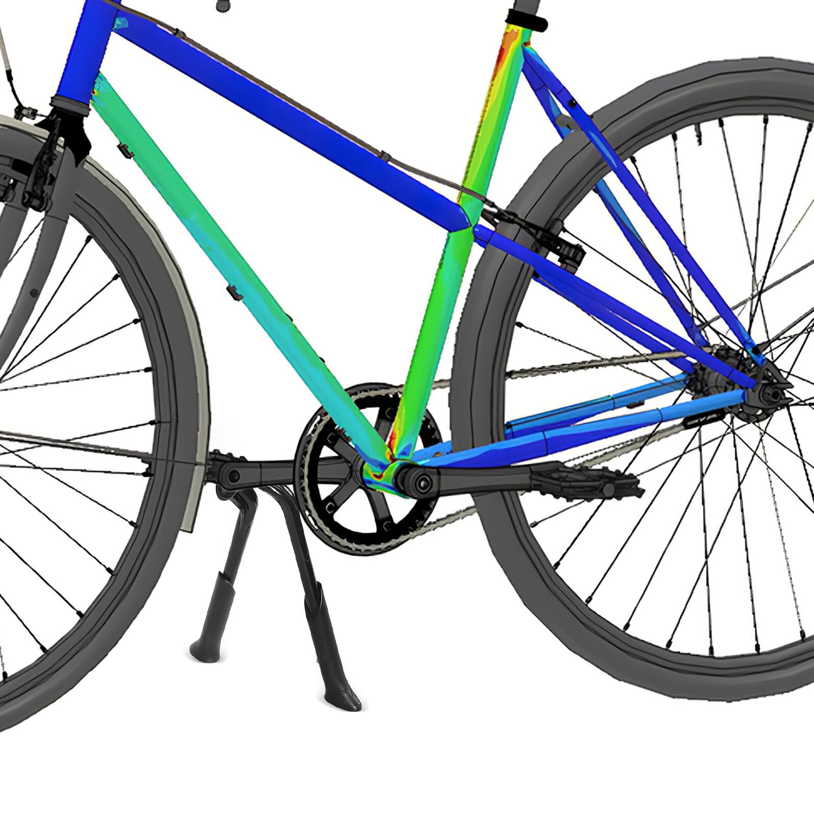 Cavalletto Bici Regolabile in Alluminio Doppio Supporto Pieghevole per Mountain e Bici da Corsa Stand Bike Salvaspazio Adatto Diversi Modelli