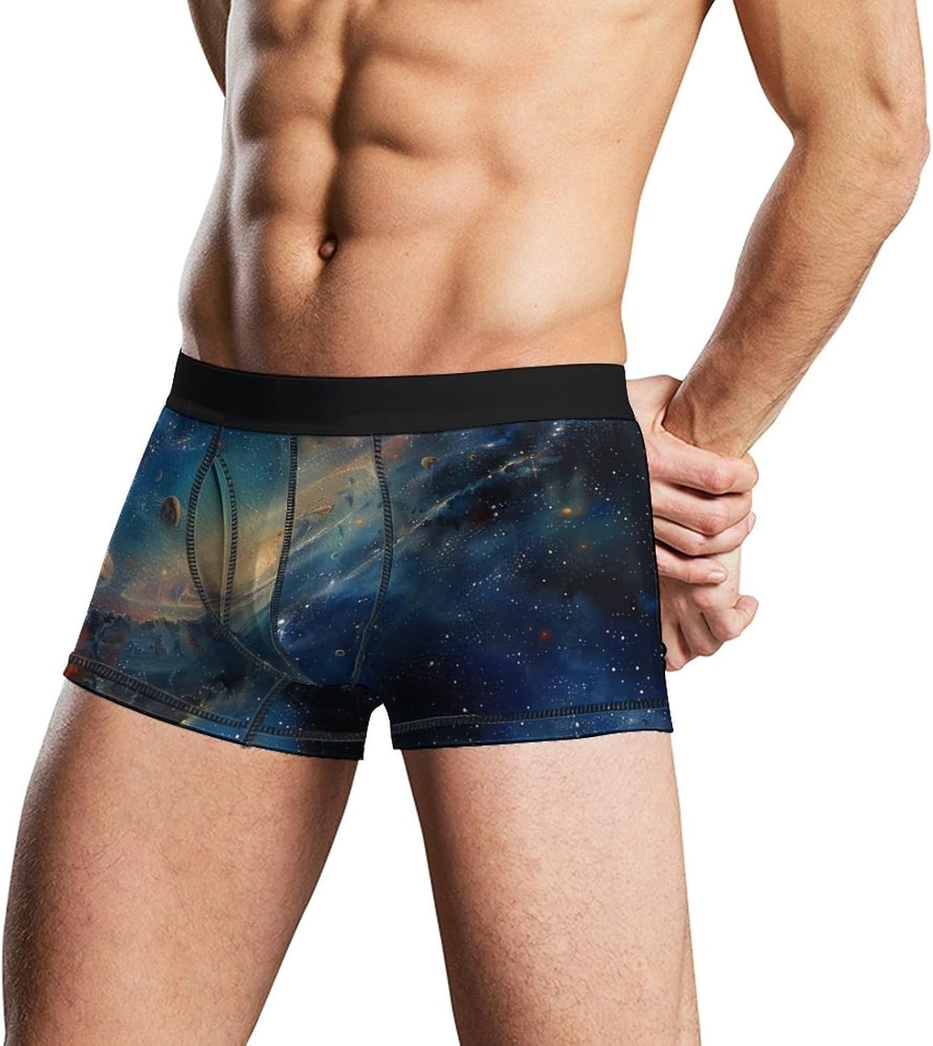 Spaces And Universe Novelty Men's Trunks Soft Breathable Underwear Patterned Stretch Briefs