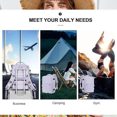 Miniatura 3 de Mochila para mujeres y hombres, bolsa de viaje, resistente al agua, mochila para senderismo, mochila para computadora portátil universitaria,