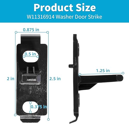 Miniatura 7 de W11316914 - Llave de puerta compatible con Whirlpool Maytag Amana Inglis Washer WFW5620HW0 WFW6620HC0 WFW6620HW0, piezas de repuesto W10921697