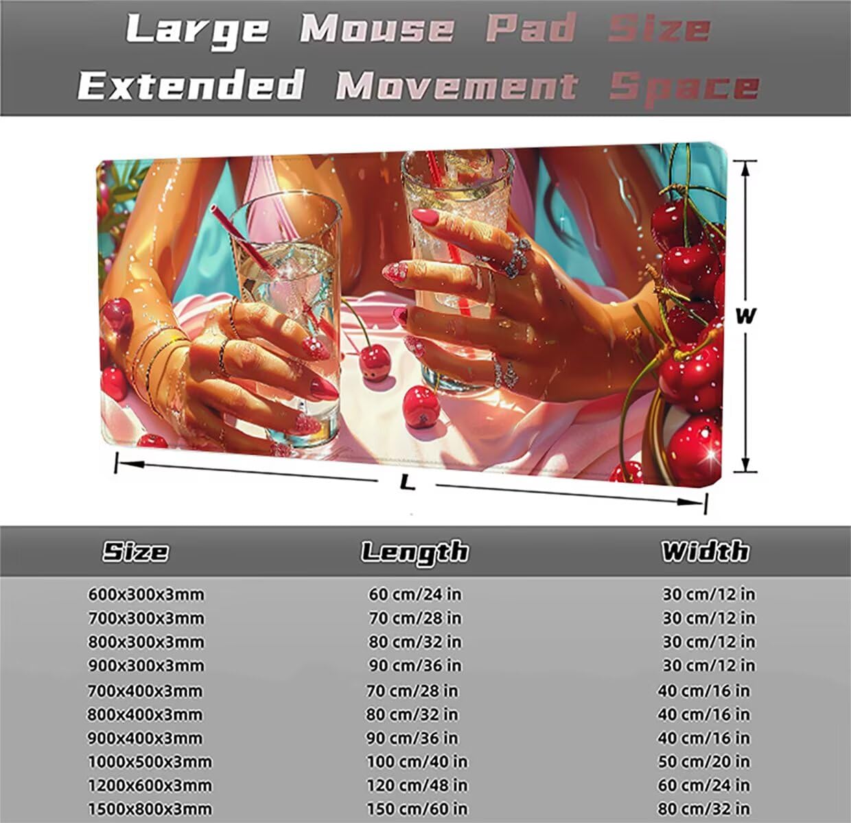 Tappetino per Mouse Gaming XXL 1200x600x3mm– Ufficio Mousepad Grande – Migliora la Velocità e la Precisione Tenuta Stabile Sottomano per Ufficio e Casa Accessori Scrivania Donna PjY13887 N-U