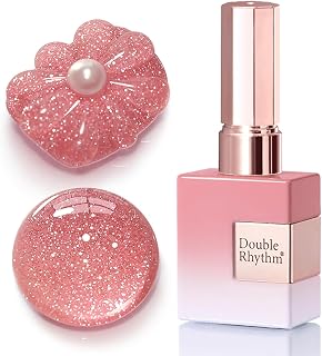 Double Rhythm 0.5Oz Glitter Gel Polish Shimmer Reflective Color for Nail Art Salon DIY Soak Off 15ml Nail Lamp Gel Polish at Home (Rose Pink-B1175)