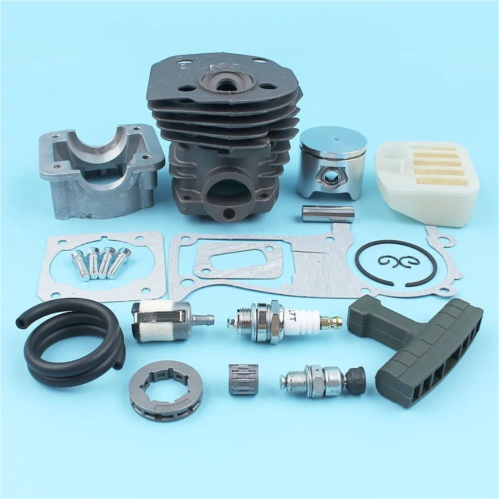 Kit De Juntas De Cárter De Motor De Pistón De Cilindro De 44 Mm para Motosierra para Jonsered CS 2141, 2145, 2149, 2150 Y 2152, con Revestimiento Nikasil. Más Piezas De Reparación.