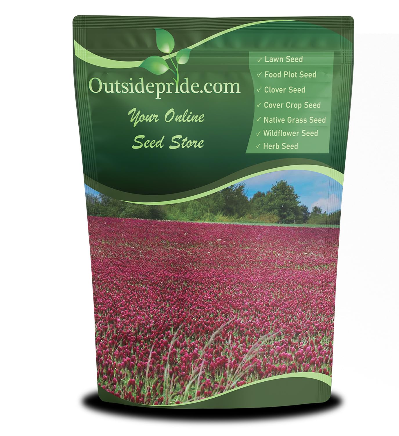 Outsidepride Crimson Clover Seeds - 5 lbs. Annual, Nitrocoated, & Inoculated Ground Cover Seeds, Ideal Clover Seed for Lawn, Cover Crop, Pasture, Hay, Green Manure & Wildlife Forage