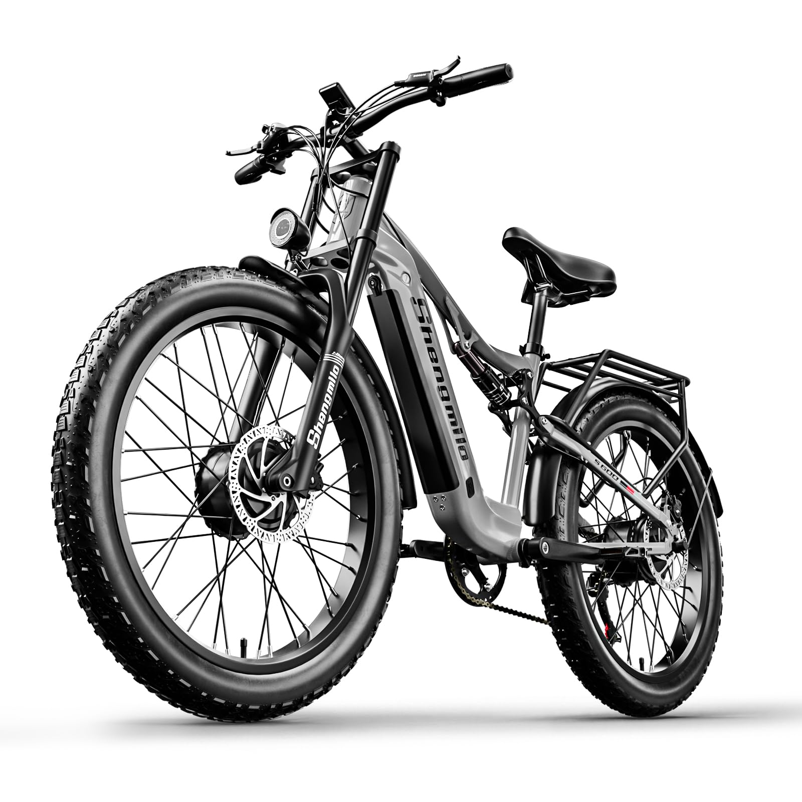Shengmilo S600 Adulto Bicicletta Elettrica 26", All-Terreno Bici Elettrica Mountain Bike,E-Bike per Uomo,Motore doppio 48V17.5Ah batteria al litio estraibile,Shimano 7 marce,Fat Tire Bici Elettrica