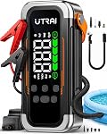 6000A Car Battery Booster Jump Starter with Air Compressor & Air Blower | Portable Car Booster Pack Jump Starter (All Gas/10L Diesel) Battery Booster with 150PSI Tire Inflator, 3 LED Light, Case