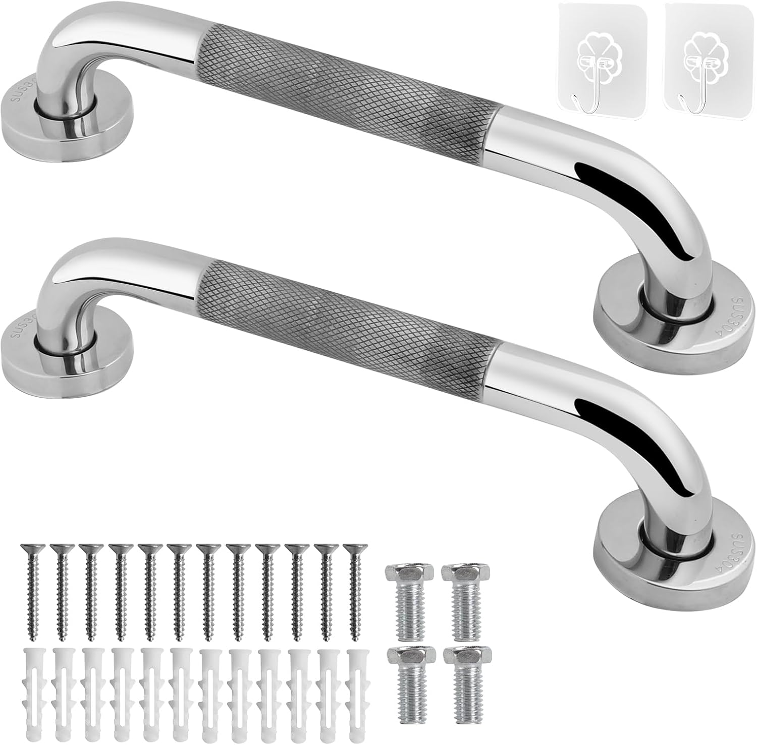 2 Pack Anti Slip Shower Grab Bar Handle, Happybase 12 inch Stainless