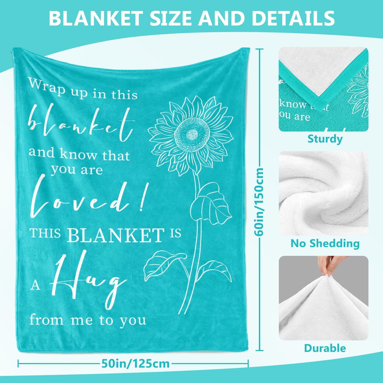 Get Well Gifts for Women - Get Well Soon Healing Blanket - Inspirational Gifts for Sick Women - Feel Better After Surgery & Encouragement Gift for Her Sister Friend Coworker - Chemo Blanket 50"x60" - Image 7