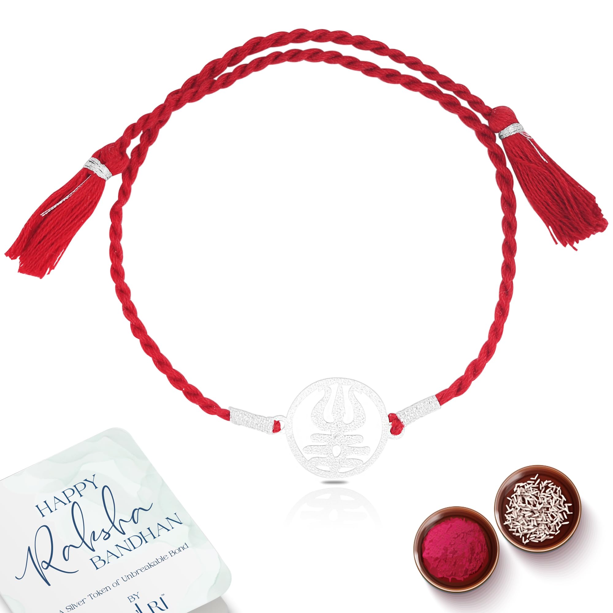 ZULRI 925 Sterling Silver Divine Trishul Rakhi for Bhai Cotton Thread | Rakshabandhan Rakhi with Greeting Card & Roli Chawal and Certificate of Authenticity 925 Silver (B0D9P41JKG) Amazon Price History, Amazon Price Tracker