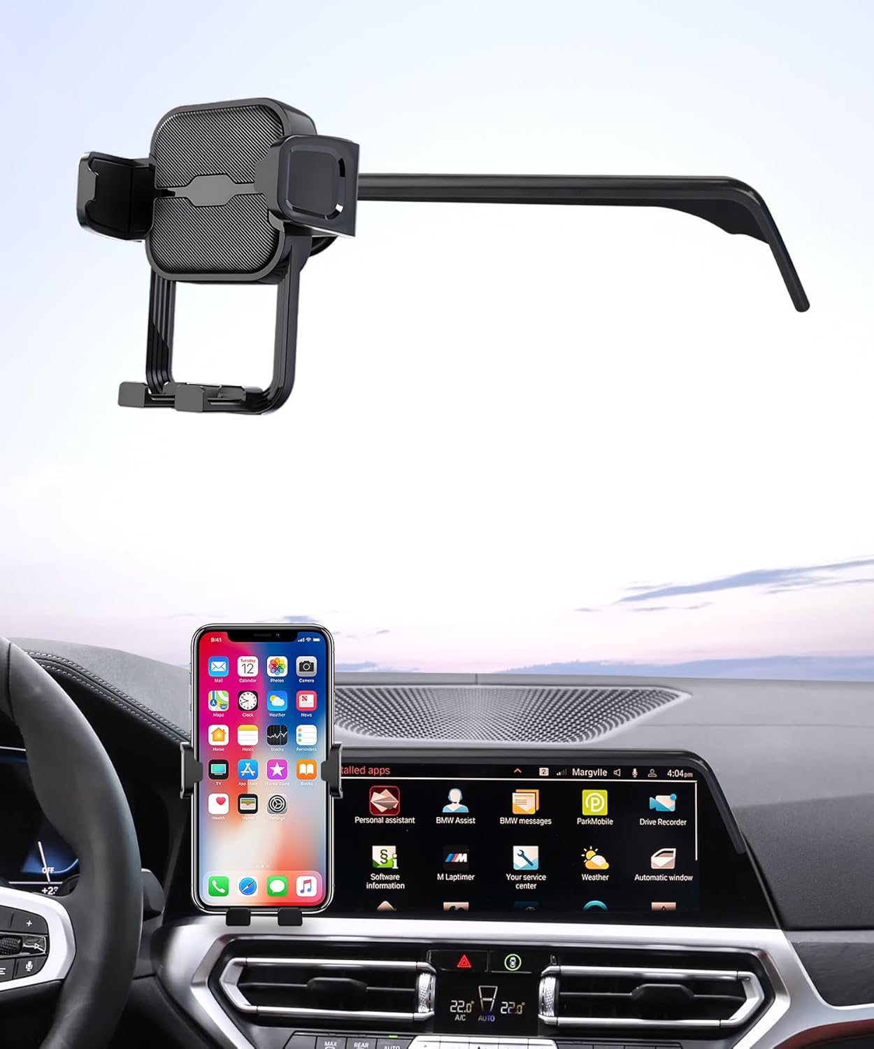 Car Phone Holder for BMW 3 Series 2019-2022/4 Series 2021-2023/2 Series 2022-2024, 10.25" Screen Fixed Clip, Auto Accessories Navigation Bracket, Interior Decoration Mobile Phone Mount, 360° Rotation