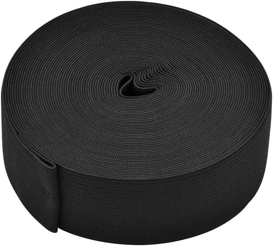 Abbaoww Abrrow 10 Yard Knit Elastic Spool, Springy Stretch Knitting Sewing Elastic Band 1.5 Inch black AB-000012