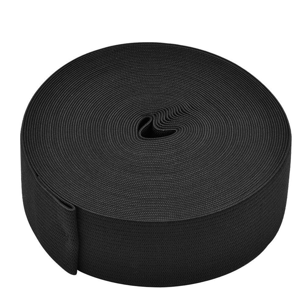 Abbaoww Abrrow 10 Yard Knit Elastic Spool, Springy Stretch Knitting Sewing Elastic Band 1.5 Inch black AB-000012