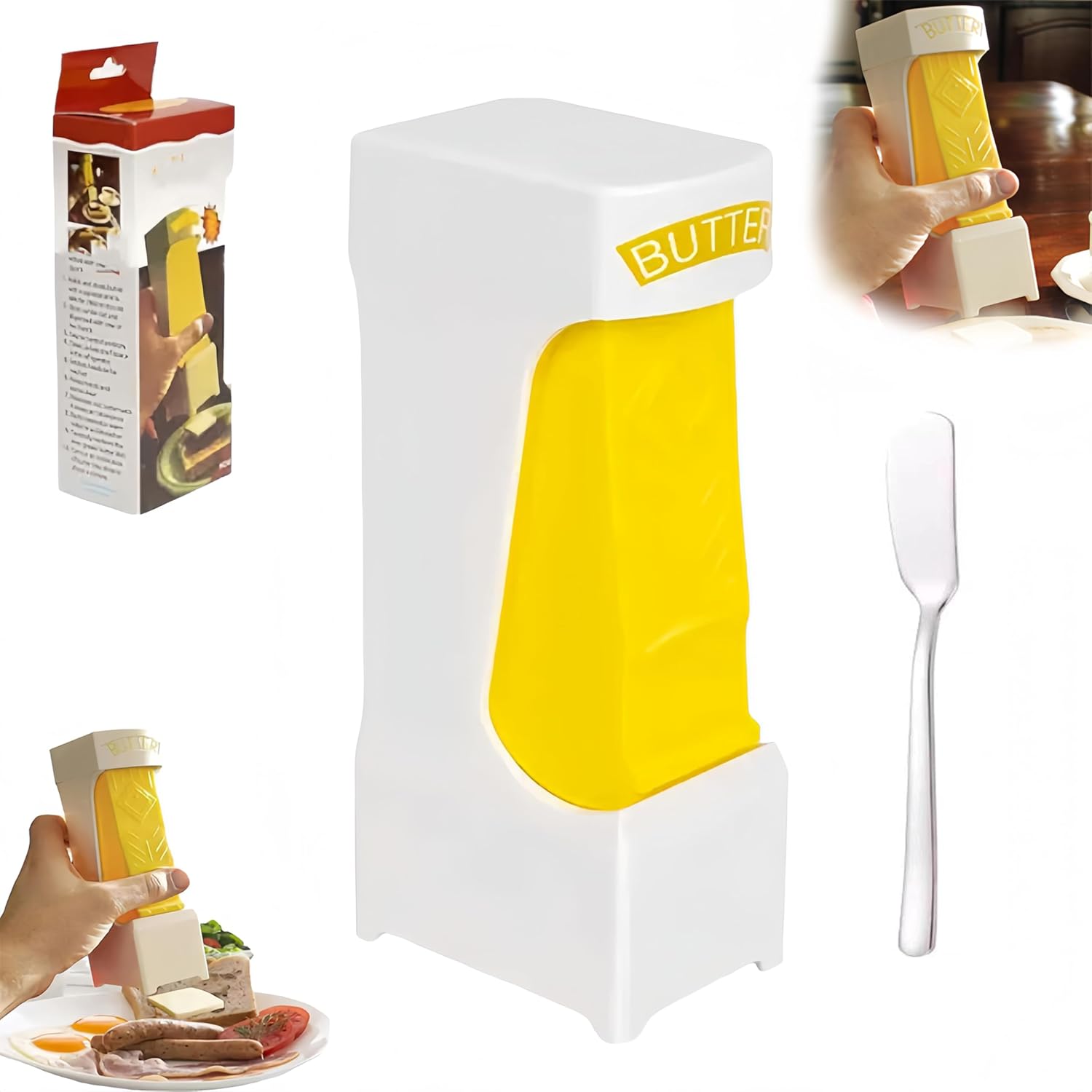 Portable Butter Cutter Slicer Single Stick, New Butter Dispenser and Storage Case Effortless Butter Slicer One Click, Cheese Splitter with Stainless Steel Blade for Making Bread, Cakes, Cookies (1 Pcs)