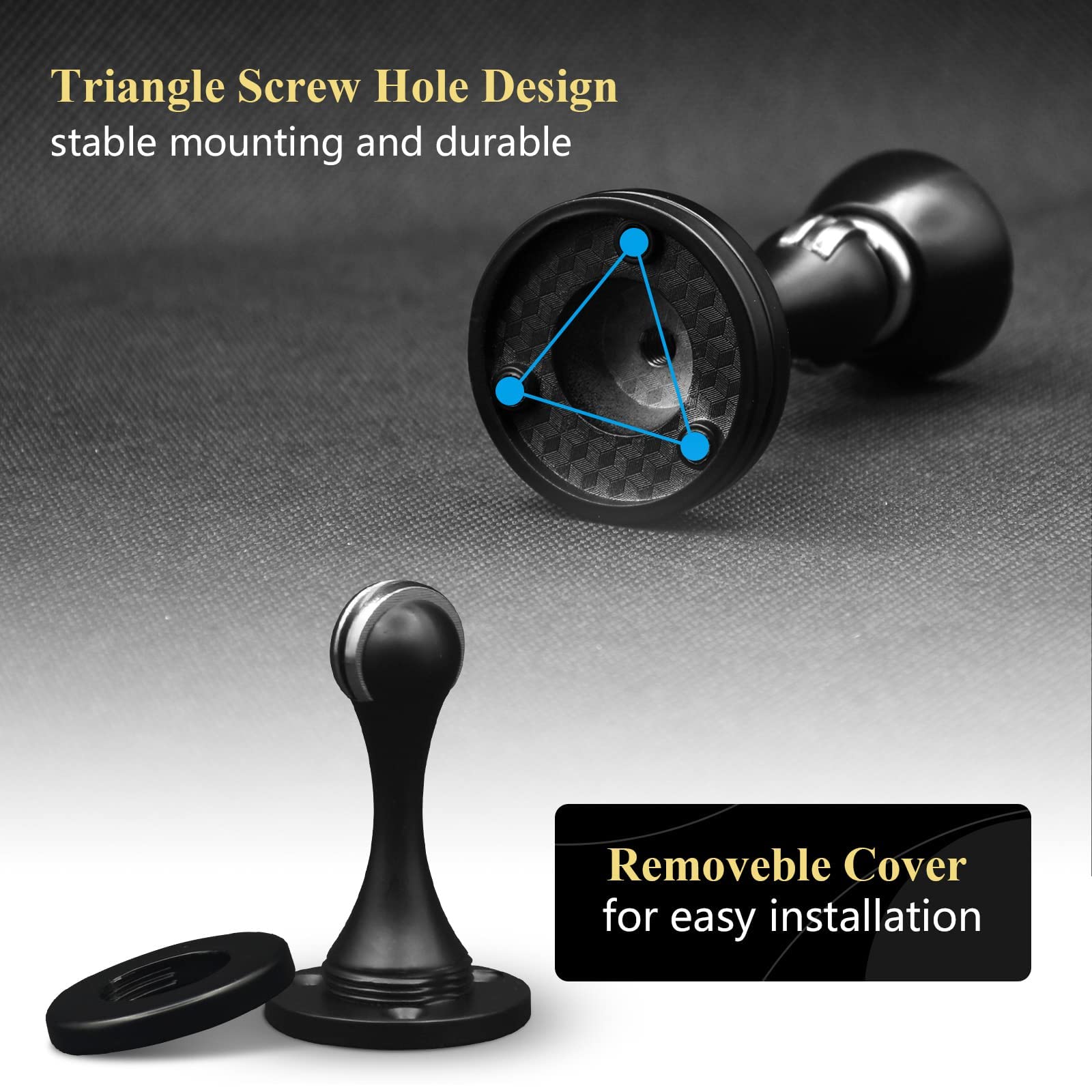 TOKPLNU Lot De 2 Butées De Porte Magnétiques En Acier Inoxydable - Fixation Au Sol - Sans Perçage - Avec Ruban Adhésif - Maintient La Porte Ouverte