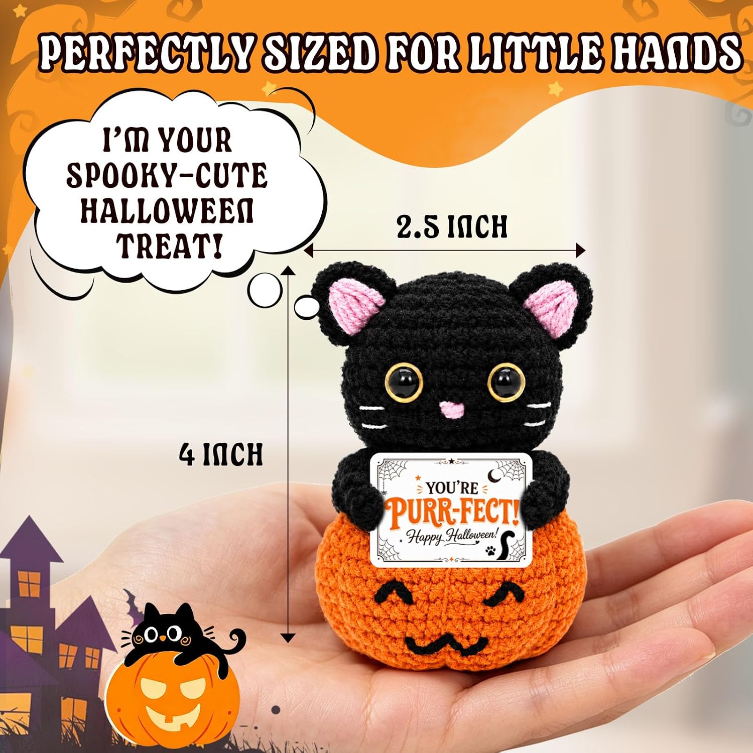 Halloween Black Cat Decor Pumpkin Gifts for Women Men Adults Cat Lover Fall