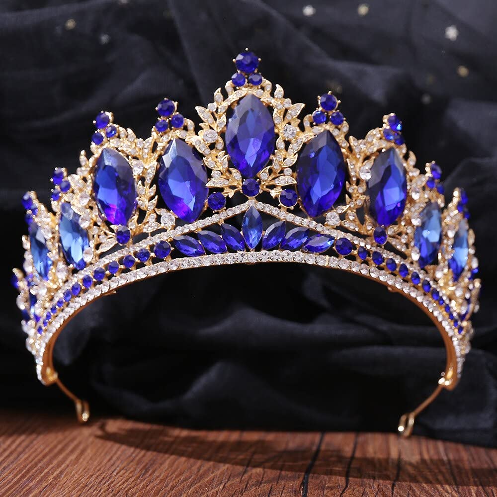 Diadème Couronne Reine Baroque En Cristal - Accessoire Cheveux Pour Mariage Et Fête