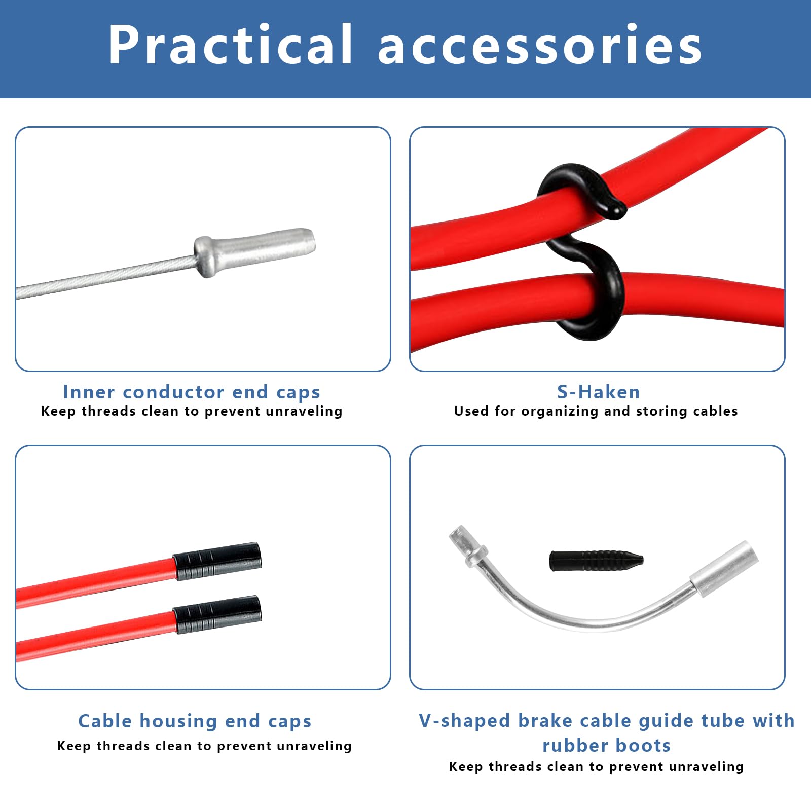 Kit Cavi Freno E Cambio Per Bici - 13 Pezzi Per MTB, BMX, Strada, Con Guaine E Accessori - Foto 5