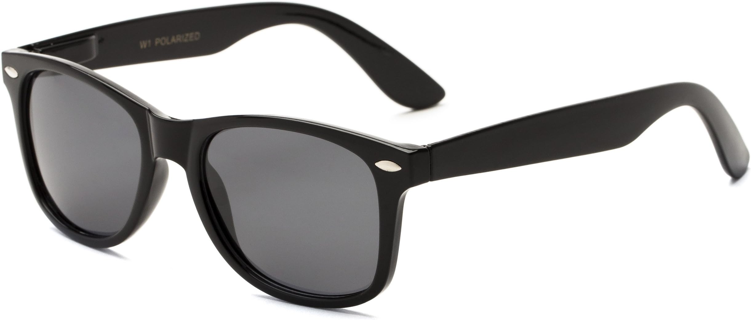 Cove, Polarized Polycarbonate Retro Square Men's & Women's Full Frame Sunglasses - Black Frame with Grey Lenses