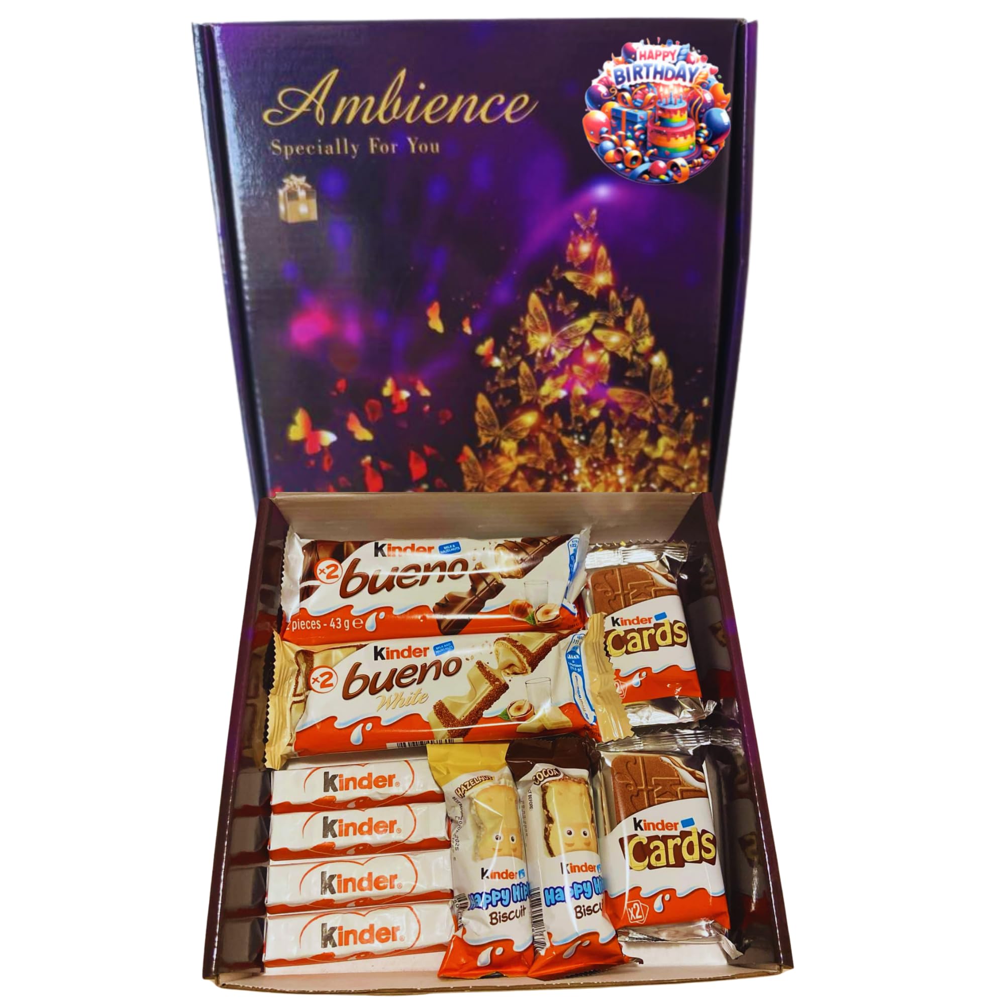 Kinder Bueno Chocolate Hamper Birthday Gifts For Her & Him Christmas Sweets Gift Box Mum Dad For Couple Valentine Presents Boyfriend Girlfriend Kids Women Mens Gift Set (Birthday)