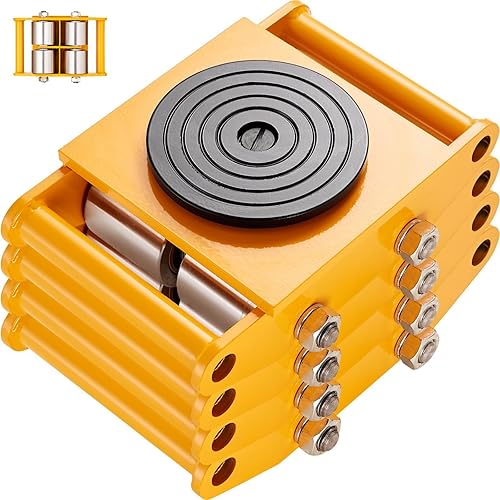 Miniatura 1 de VEVOR 4PCS Machinery Skate Dolly, 26455LBS12T Industrial Machinery Mover, Heavy Duty Carbon Steel Machinery Moving Skate y 4 ruedas de acero al
