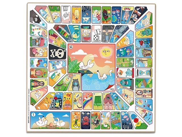 Cayro - Tablero Parchís y Oca - De Madera Diseño Clásico y Elegante - Tamaño 40 x 40 - Juego Tradicional