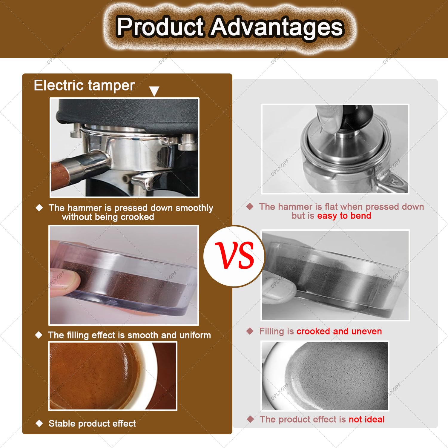 Tamper eléctrico de café automático de 58 mm con empuje de 1200 N y soporte ajustable para barras de café de alto volumen