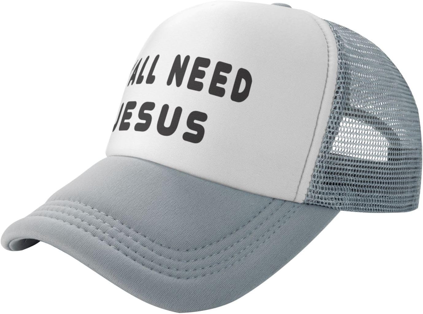 Y'all Need Jesus Funny Trucker Hat - Adult Humor Gag Gift Adjustable Snapback Cap for Men Women